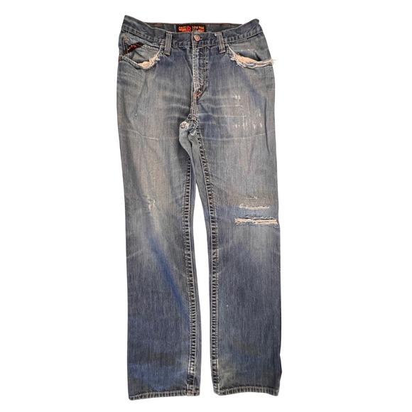 Ariat M4 FR Low Rise Bootcut Jeans‎ Work Western Denim 33x36 Distressed FLAWS - Picture 1 of 13